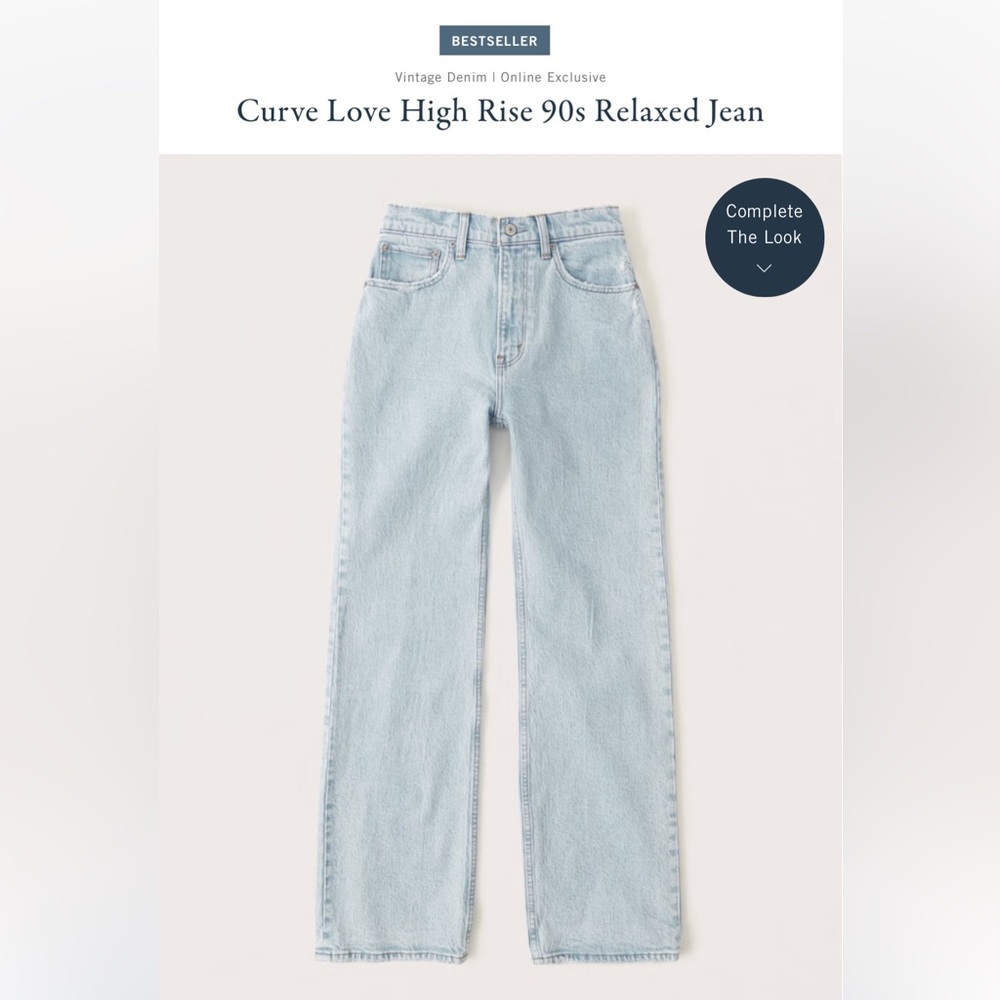 Abercrombie Curve Love High Rise 90s Relaxed Jean - Light